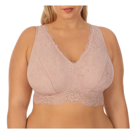 DREAMFIT  Plus Size Full Coverage Wireless Lace Bralette With Support Size 3X - Picture 1 of 11